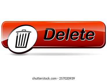 illustration of delete red web design button