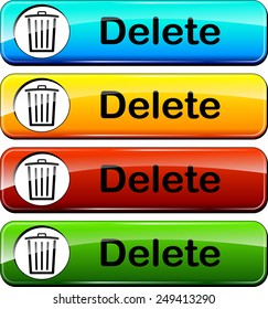 illustration of delete web buttons design set