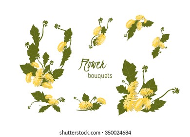 illustration Delicate Dandelion flower. Vector Illustration   