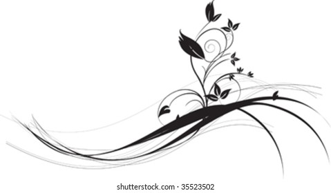 illustration of a delicate and detailed floral silhouette