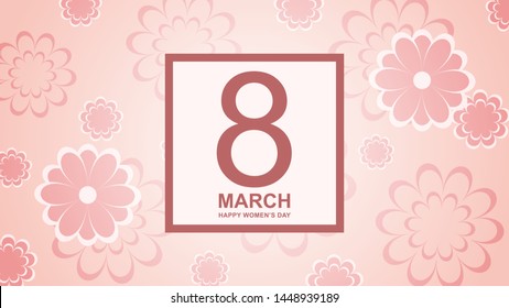 Illustration with delicate pink flowers in honor of the international holiday on March 8