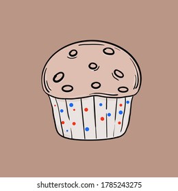 Illustration of delicious cakes with colored backgrounds