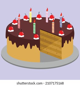 illustration of delicious chocolate cake