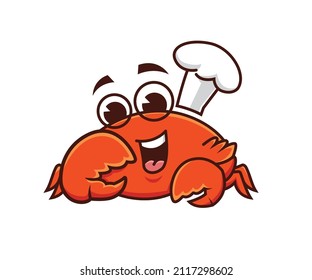 illustration Delicious crab seafood logo mascot 