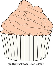 The Illustration of delicious Cup Cake that freshly baked from oven.