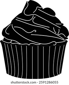 The Illustration of delicious Cup Cake that freshly baked from oven.