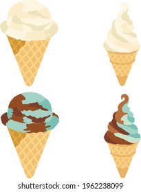Illustration of delicious and cute ice cream