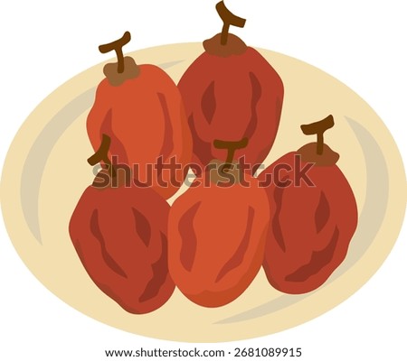 Illustration of delicious dried persimmons 01