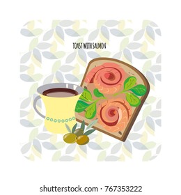 illustration of delicious and healthy grilled salmon