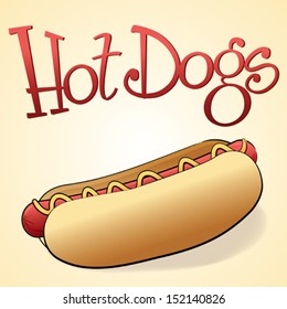 Illustration Delicious Hot Dog Customdesigned Lettering Stock Vector ...