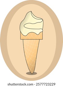 the illustration of delicious ice cream cone.