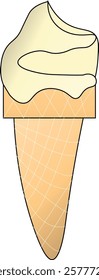 the illustration of delicious ice cream cone.