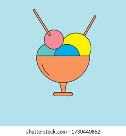 illustration of a delicious ice cream cup 
