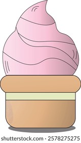 An illustration of a delicious ice cream cup for dessert.