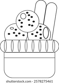 An illustration of a delicious ice cream cup for dessert.