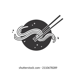 illustration delicious korean noodle doodle