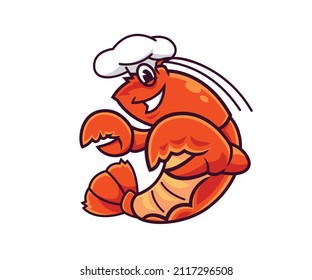 Illustration delicious lobster seafood mascot