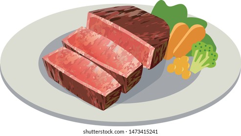 Illustration of delicious meat dish