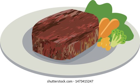 Illustration of delicious meat dish