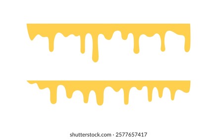 Illustration of delicious melted cheese on white background. Melt drop.