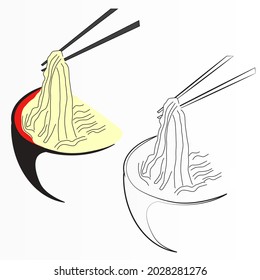 Illustration of delicious noodle logo