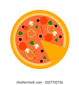 Illustration of a delicious pizza