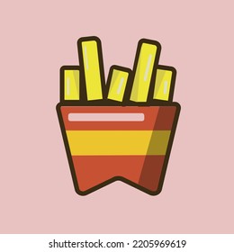 
ilustración de deliciosas papas fritas dentro de su caja de alimentos.