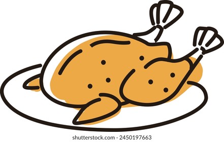 Ilustración de un delicioso pavo asado