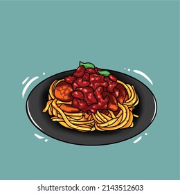 Illustration Of Delicious Spaghetti Western Food