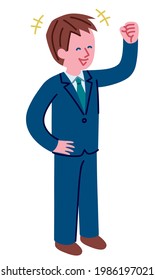 Illustration of a delighted man