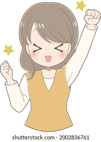 Illustration of a delighted woman