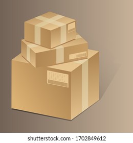 Illustration of delivery box, with nice background vector