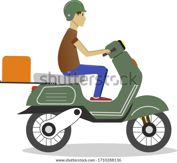 illustration\
delivery man with box. postman\
design
