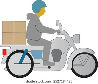 an illustration of a delivery man riding bike