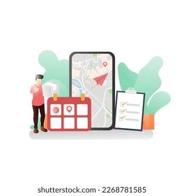 illustration delivery on time vector