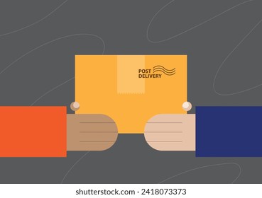 Illustration of the delivery of the parcel