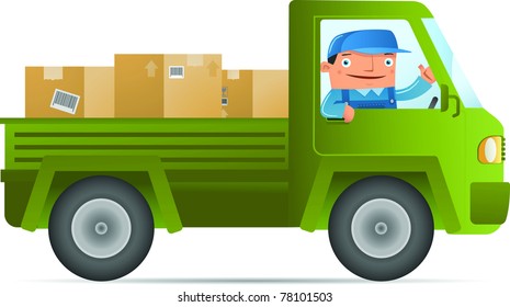 Illustration of Delivery service with car