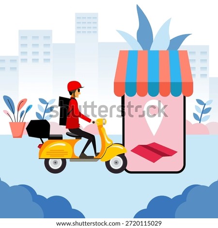 Illustration of Delivery Service Concept has been established
