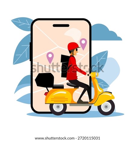 Illustration of Delivery Service Concept has been established
