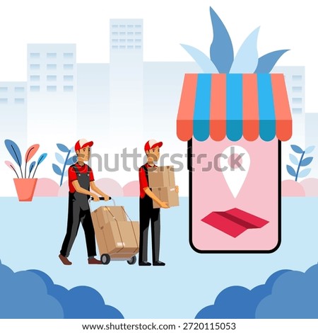 Illustration of Delivery Service Concept has been established
