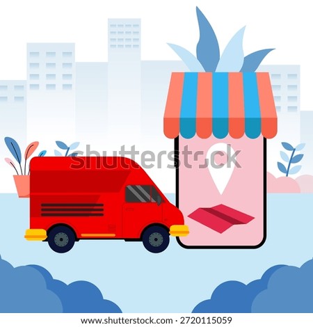 Illustration of Delivery Service Concept has been established

