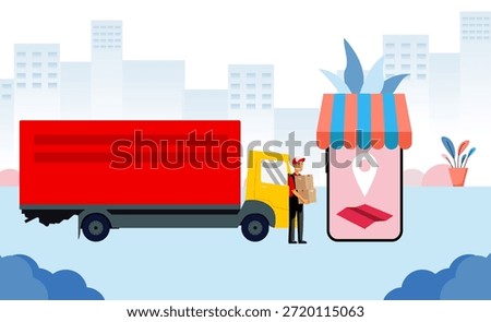 Illustration of Delivery Service Concept has been established
