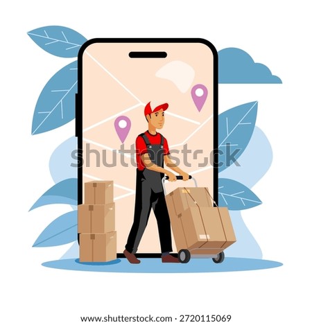 Illustration of Delivery Service Concept has been established
