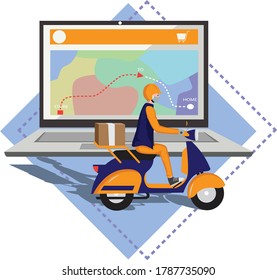 Illustration of delivery tracking using gps