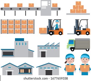 Illustration of a delivery warehouse