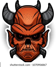 An illustration of a demon looking evil.
