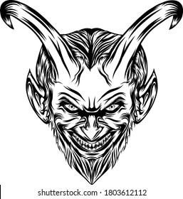 The illustration of the demons with the scare face and glare eye 