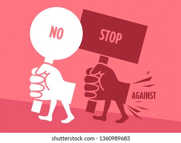 Illustration of a demonstration - against injustice