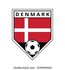 Illustration of Denmark Angled Team Badge for Football Tournament