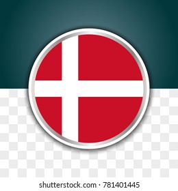 illustration of denmark flag with isolated transparent background